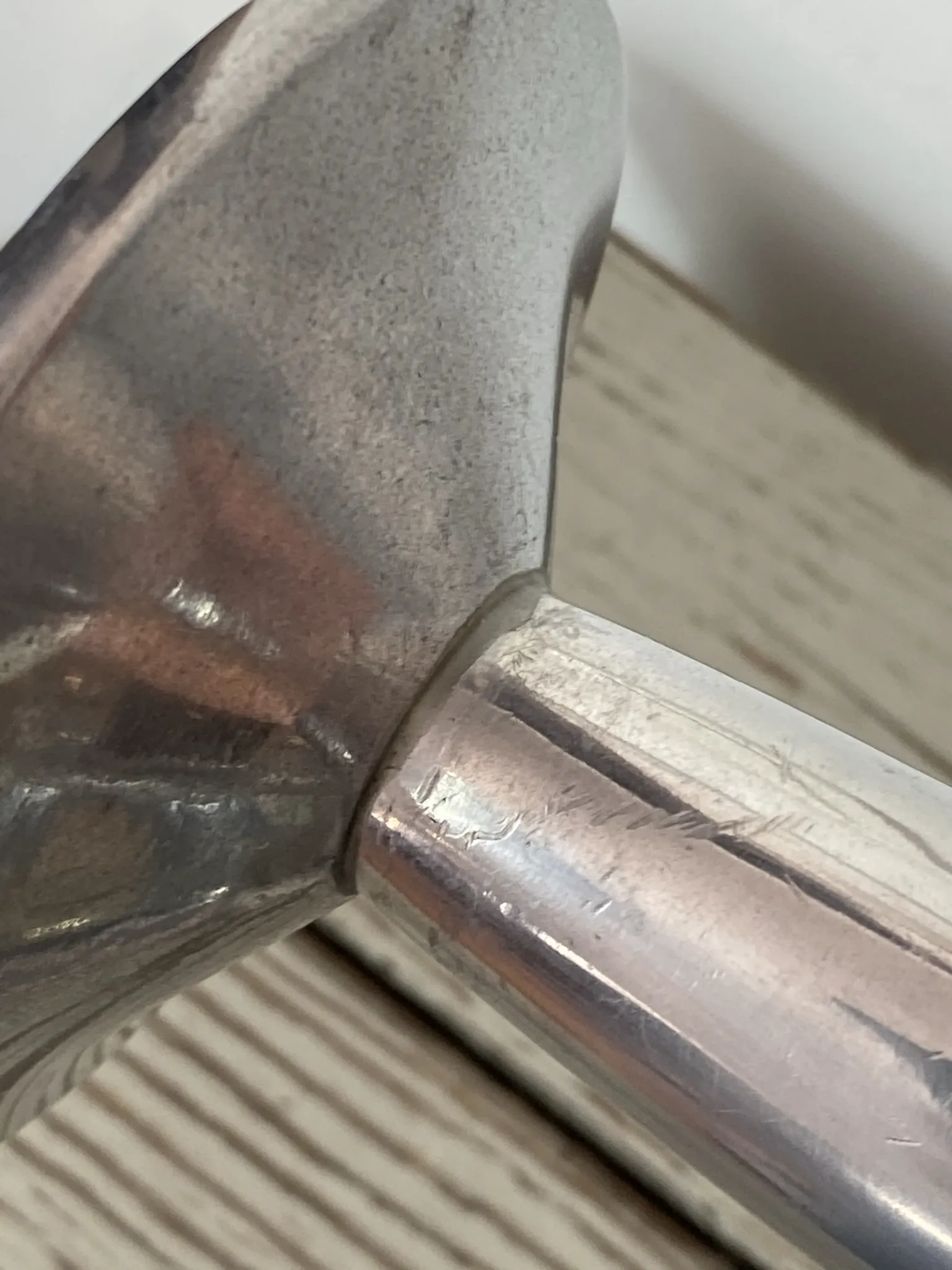 Pair of minimalist polished aluminium candle holders