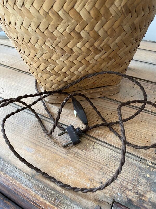 Lampe panier balinais vintage