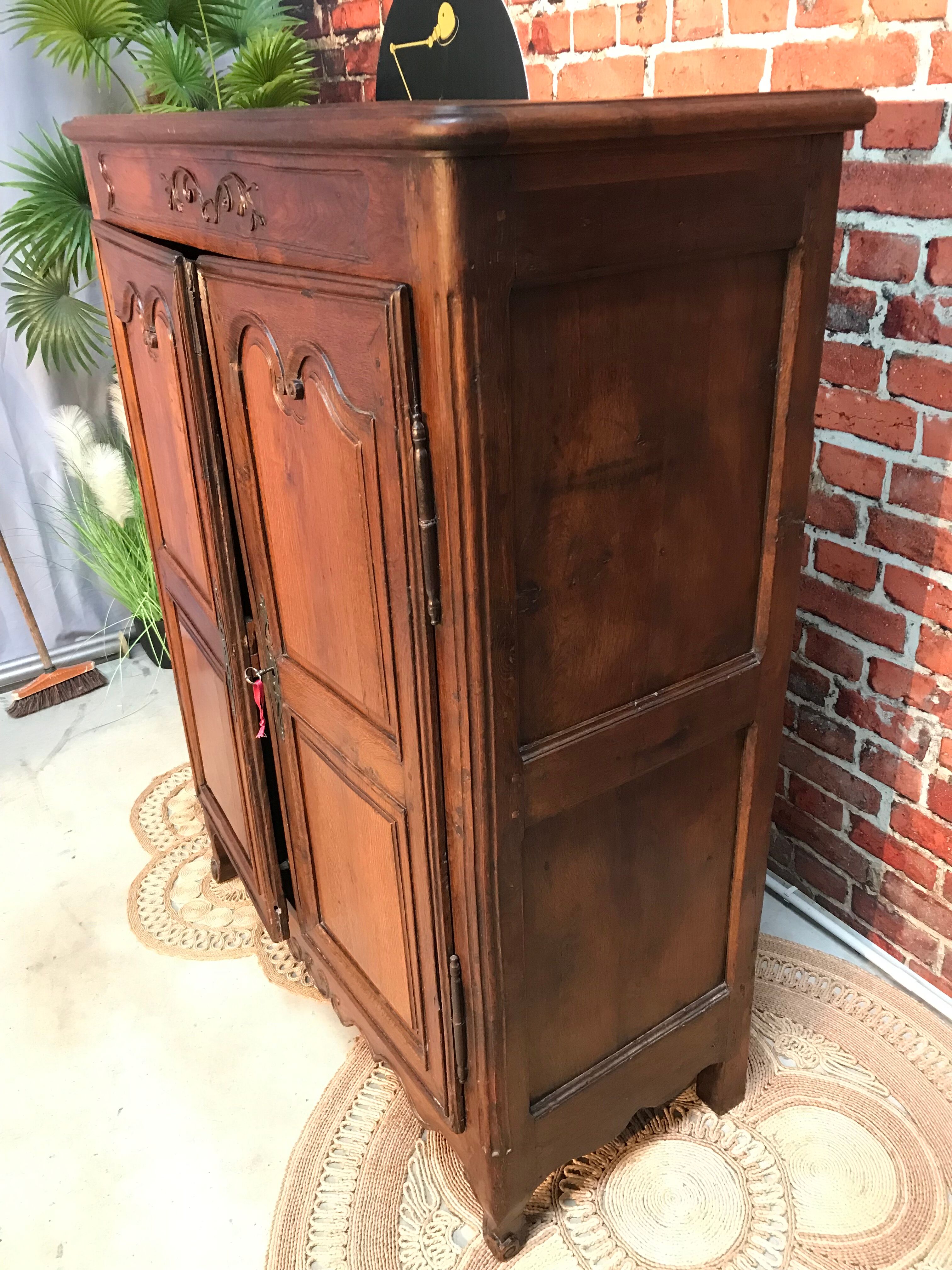 Antique solid wood wardrobe.