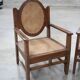 Pair of cane wood armchairs from the early 20th century.