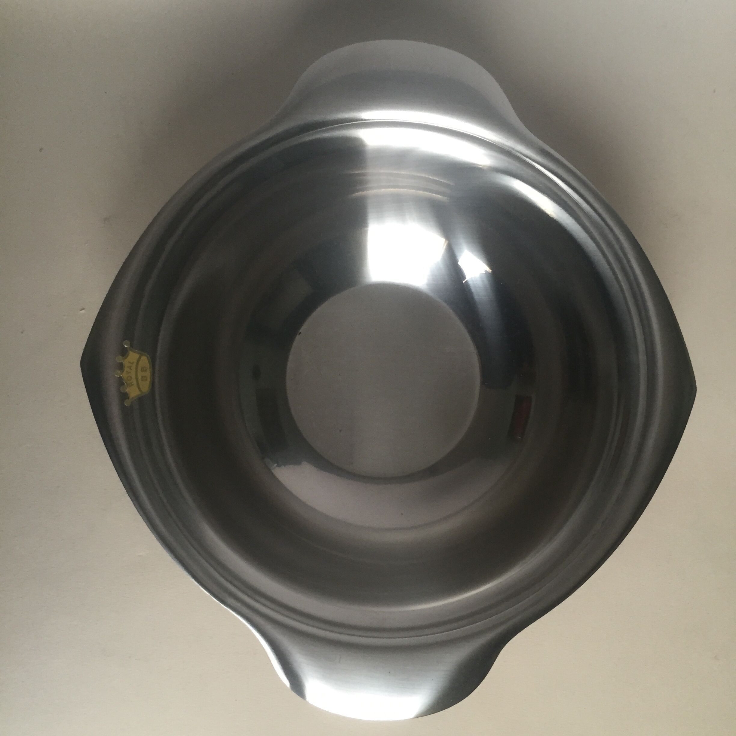 Brushed metal salad bowl