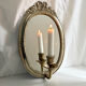 Grand porte-bougie mural vintage en miroir
