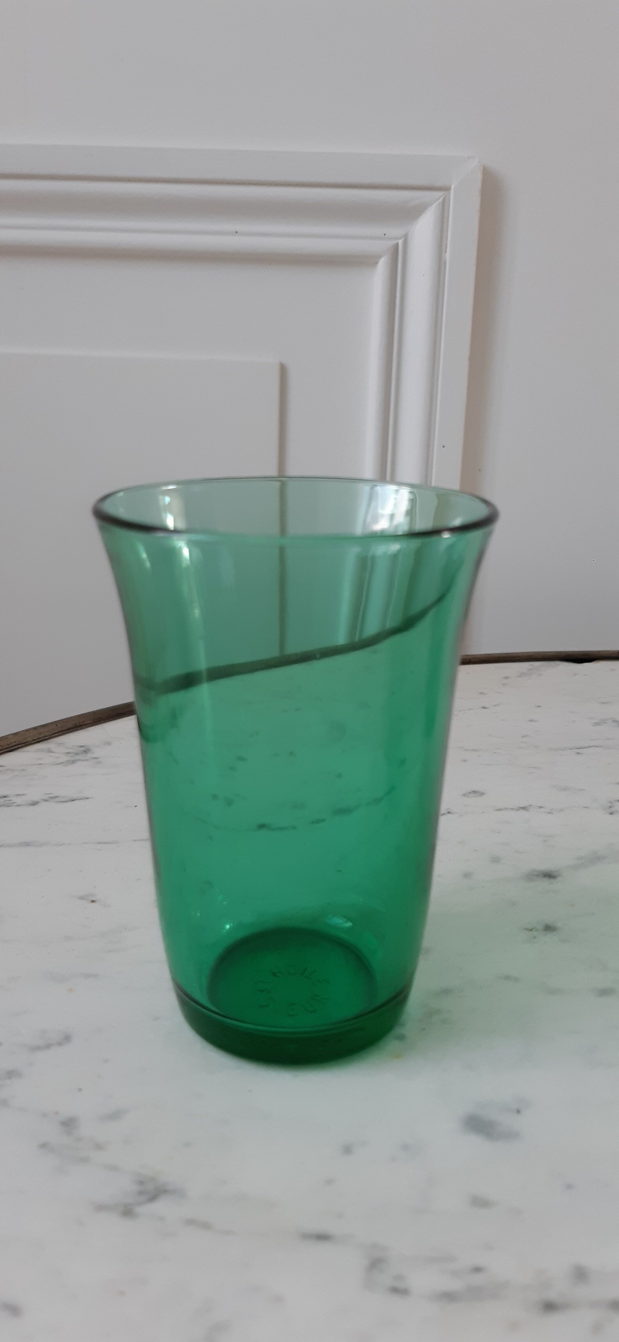 Set of 6 green water glasses 60s