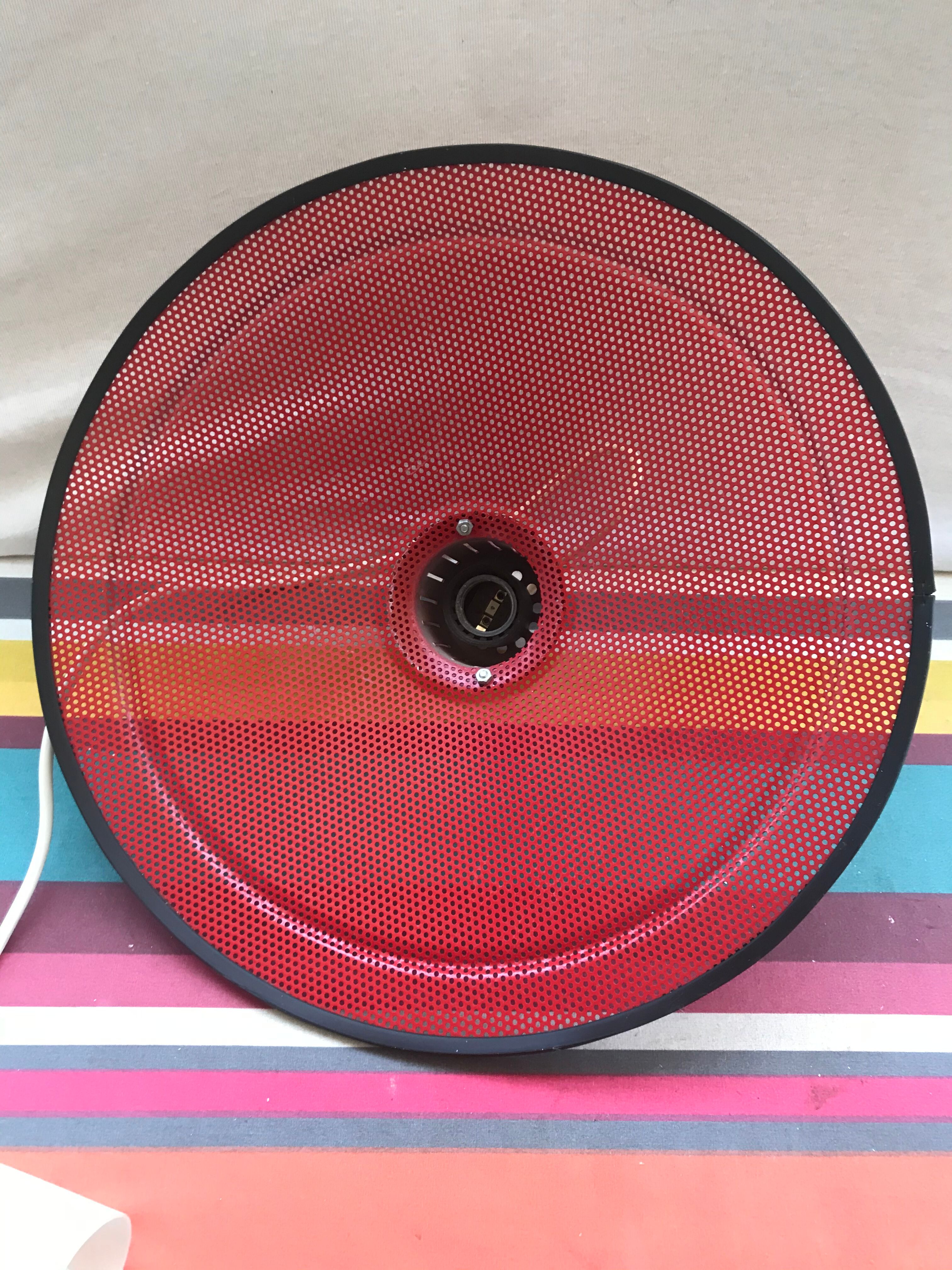 Old design metal perforated suspension in red