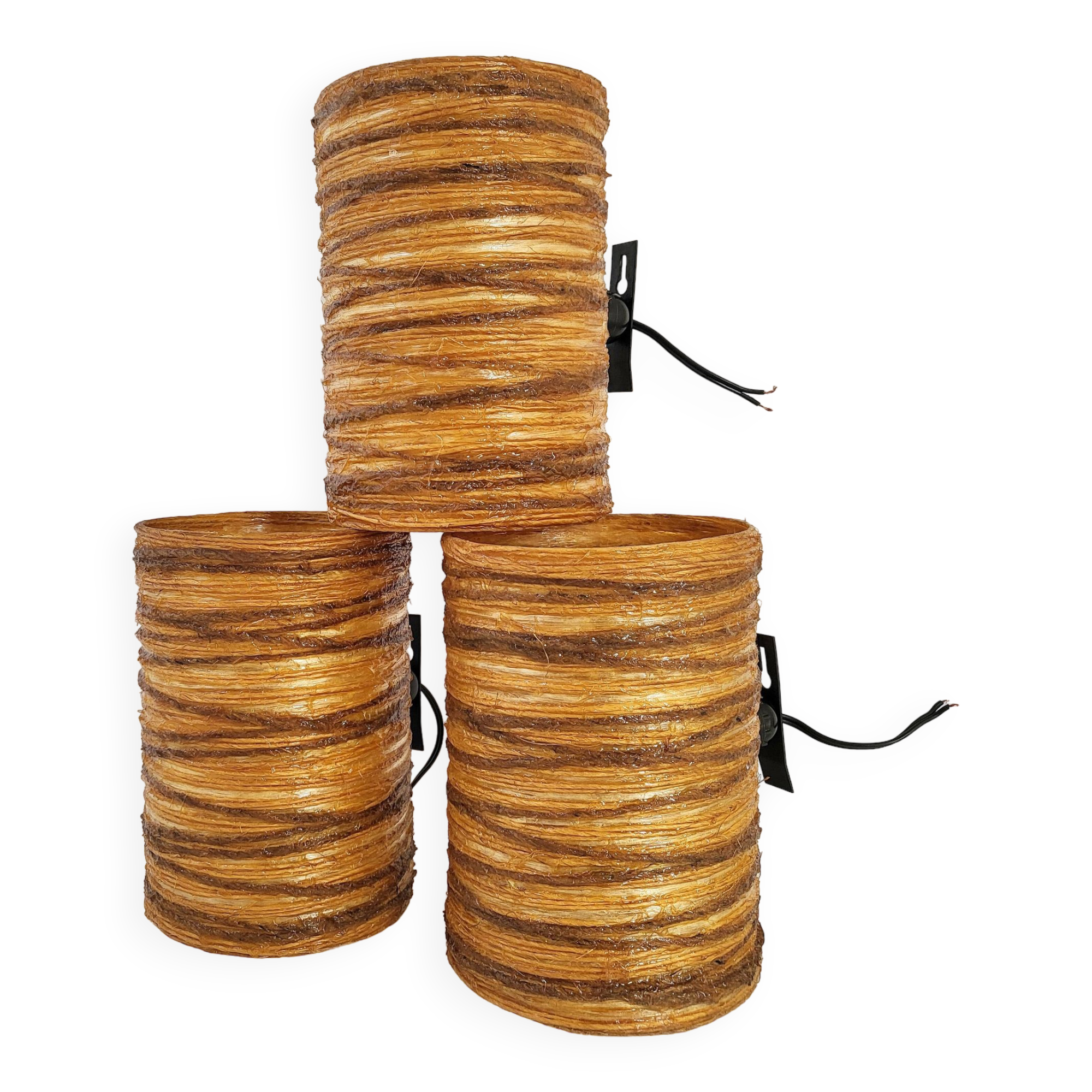 Suite of 3 vintage Accolay wall lights 1960