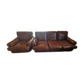 Vintage leather sofa and armchair