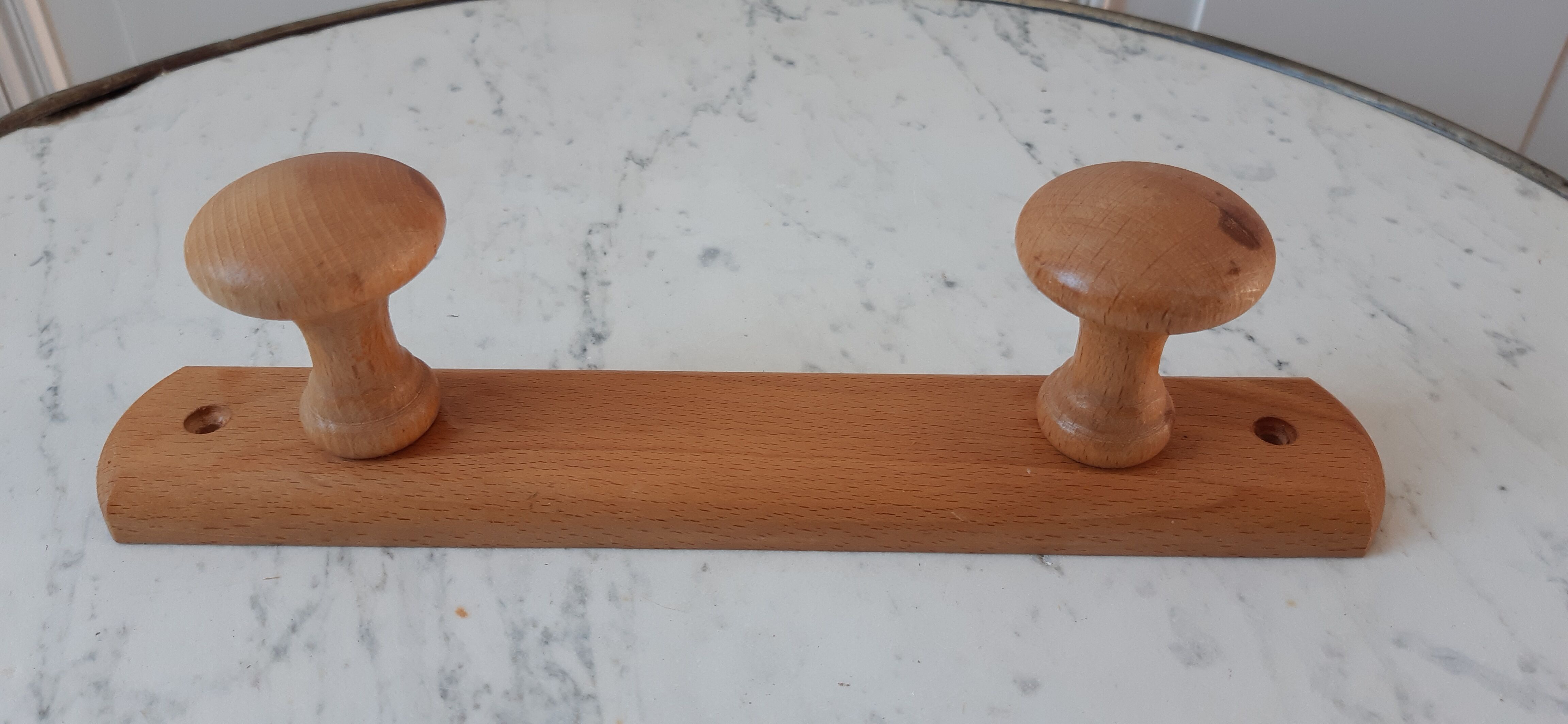 Vintage beech wood hook 70s