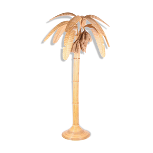 Lampadaire bananier en rotin naturel