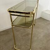 Old golden brass console Italian design Milo Baughman for Morex 1970s vintage