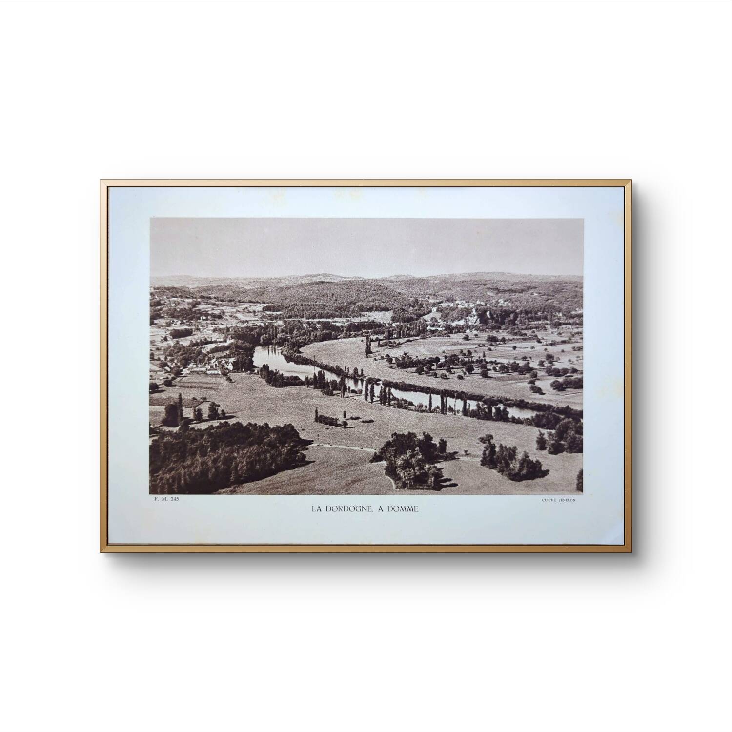 Domme, Dordogne, printed photo plate from 1942.