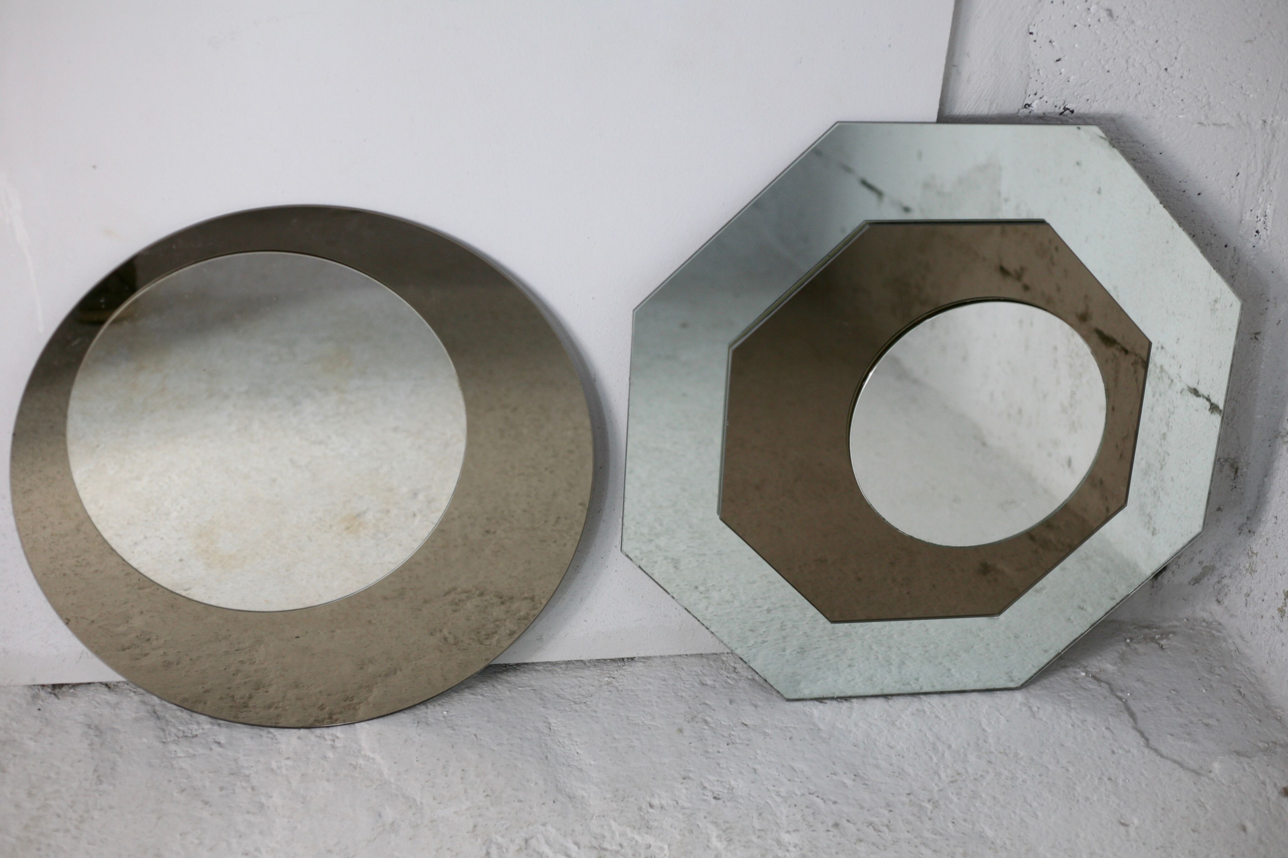 Pair of "kinetic" mirrors, France, circa 1970