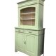 Vintage mint green wooden display/storage cabinet