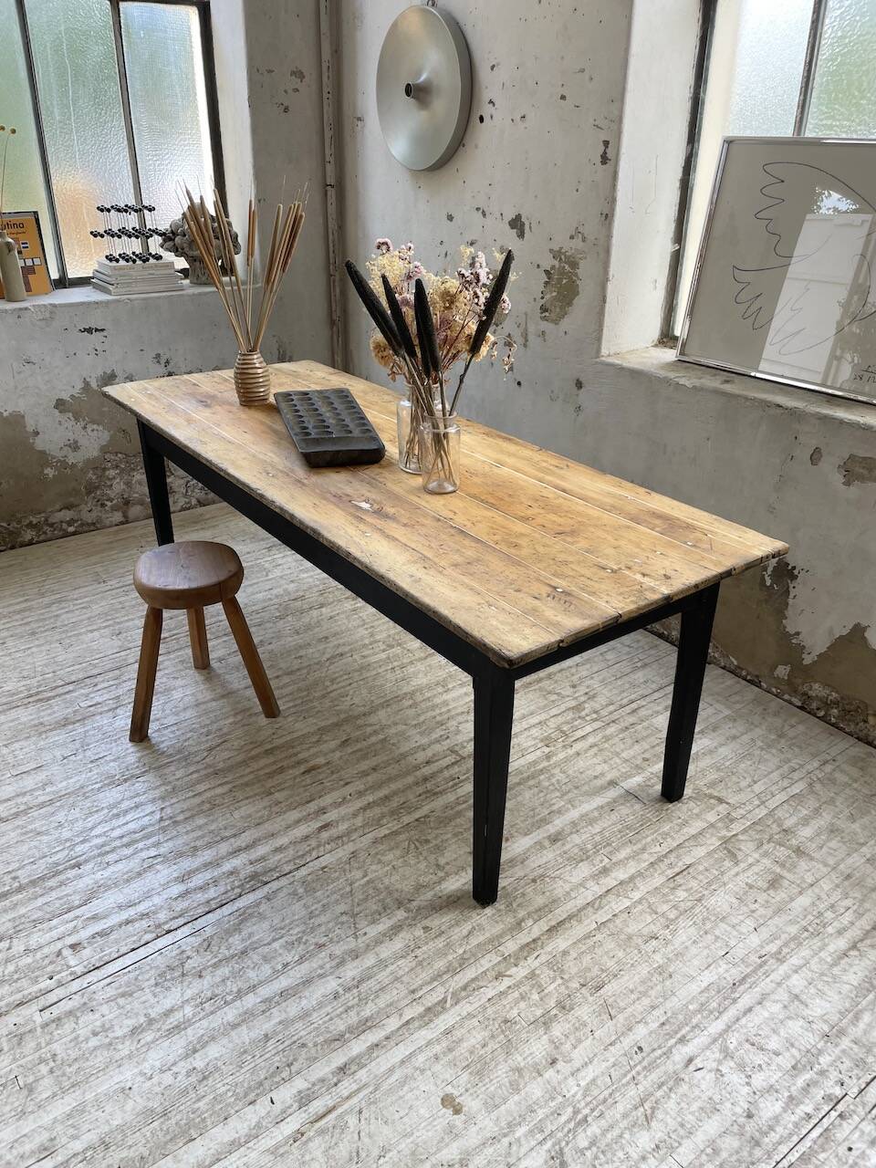 2m pine and oak farmhouse table