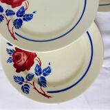 4 assiettes dessert vintage de K&G Luneville modèle Chantal