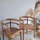 Pair of chairs in the style of antique armchairs circa 1940 - engraved seat.