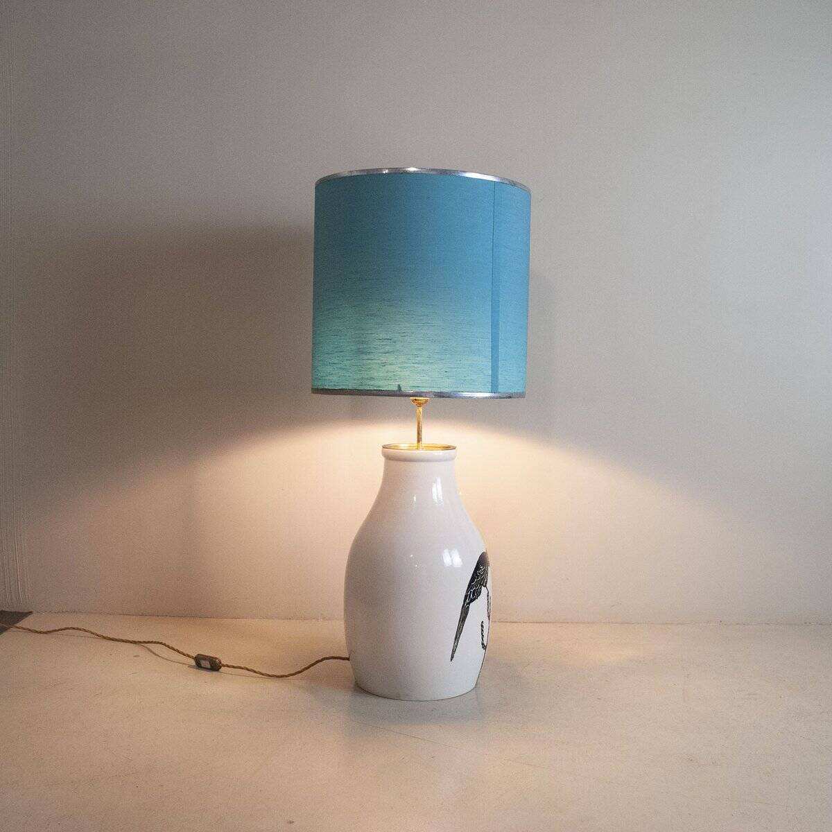 Ceramic and brass table lamp, 1960s.