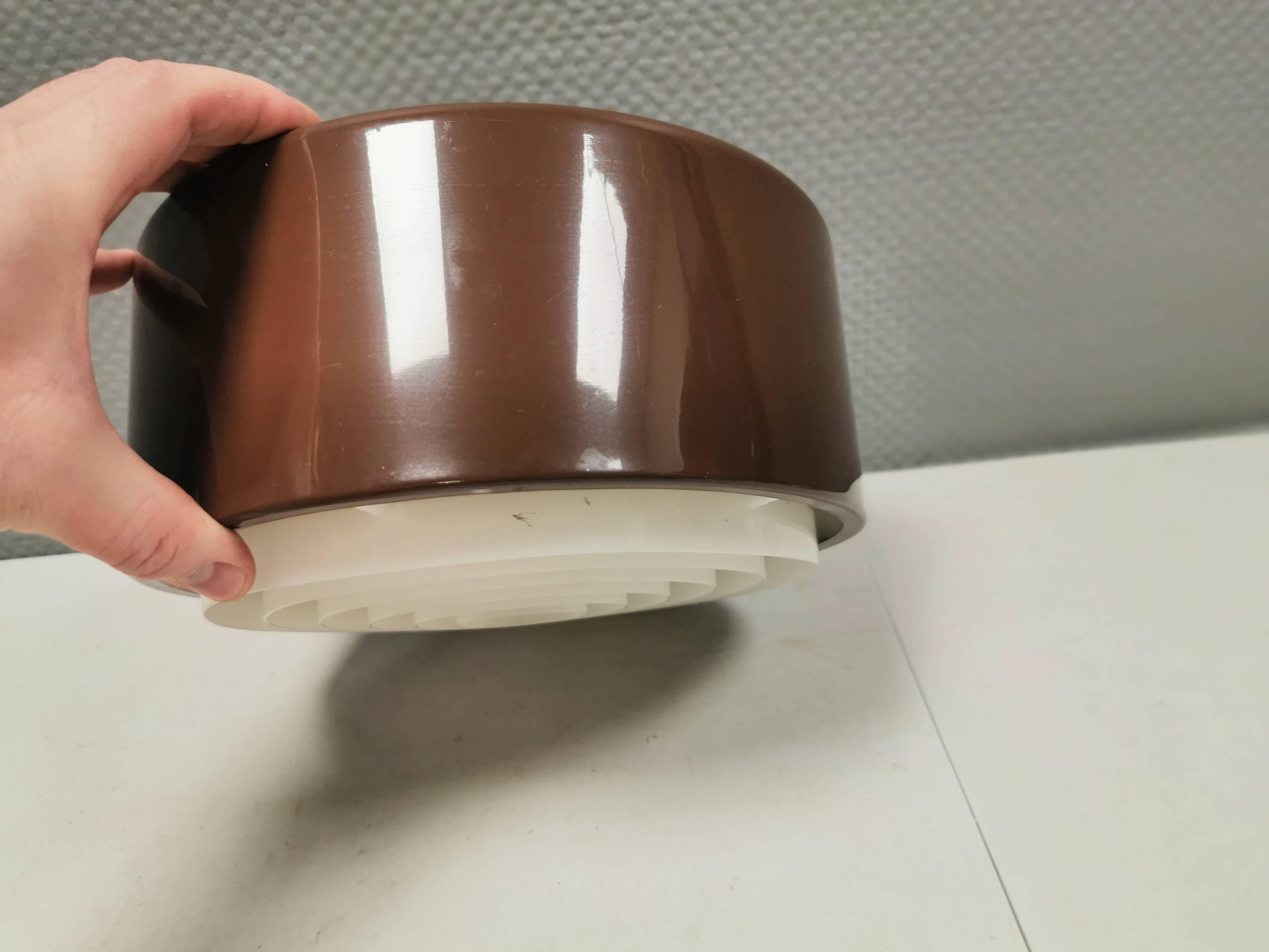 Ceiling lamp from the 80s, Nordisk Solar Denmark. In original light brown color.