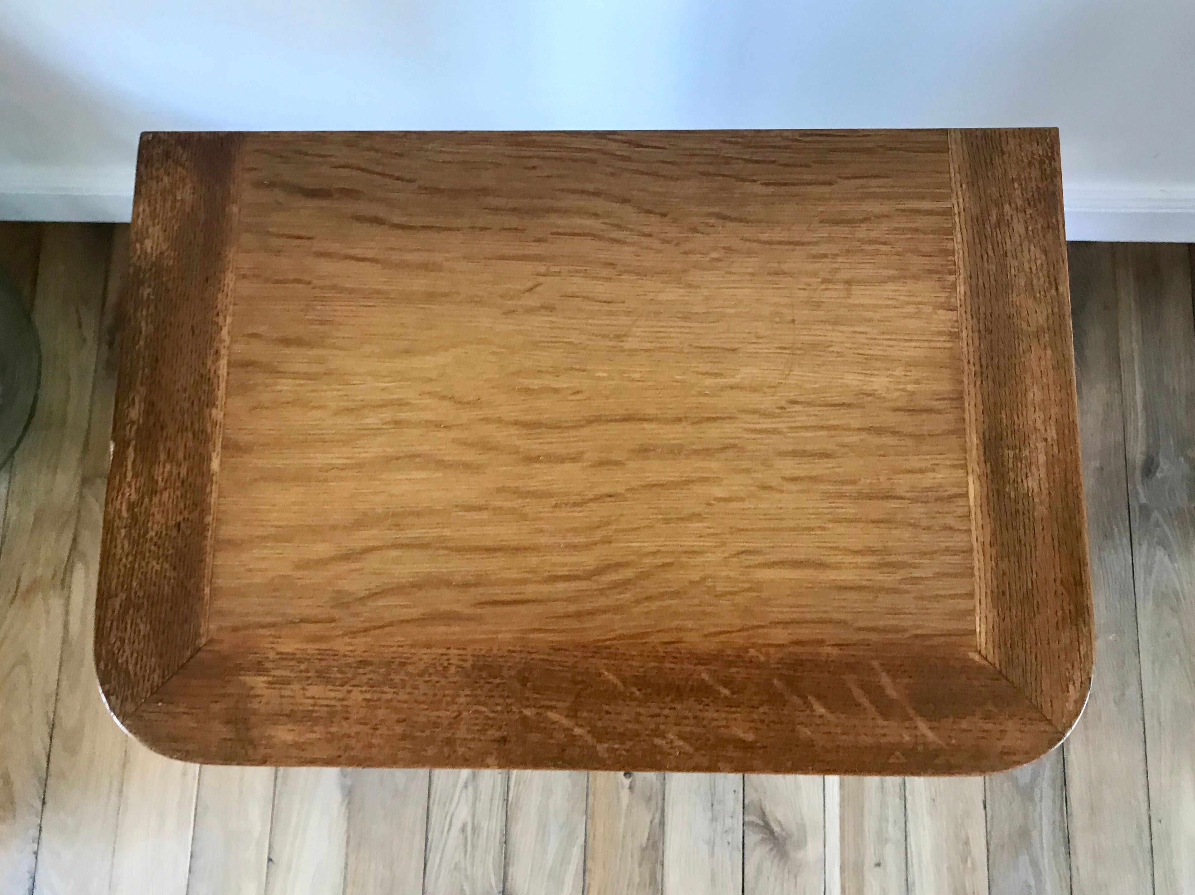 Bedside table in oak and brass 50s