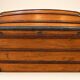 19th Century Domed Travel Trunk – Wood, Brass, Leather – Restored