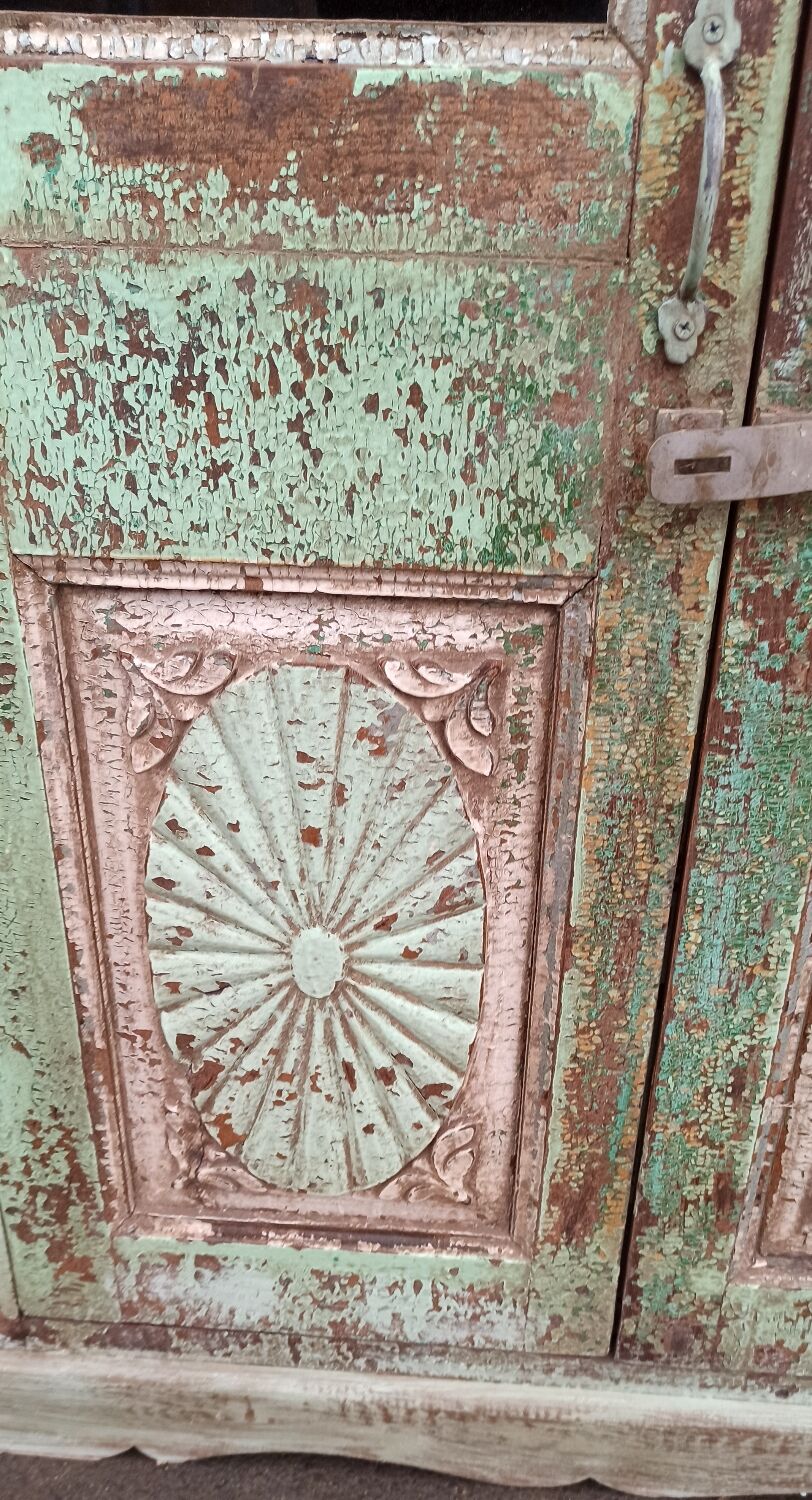 Green patinated glass cabinet
