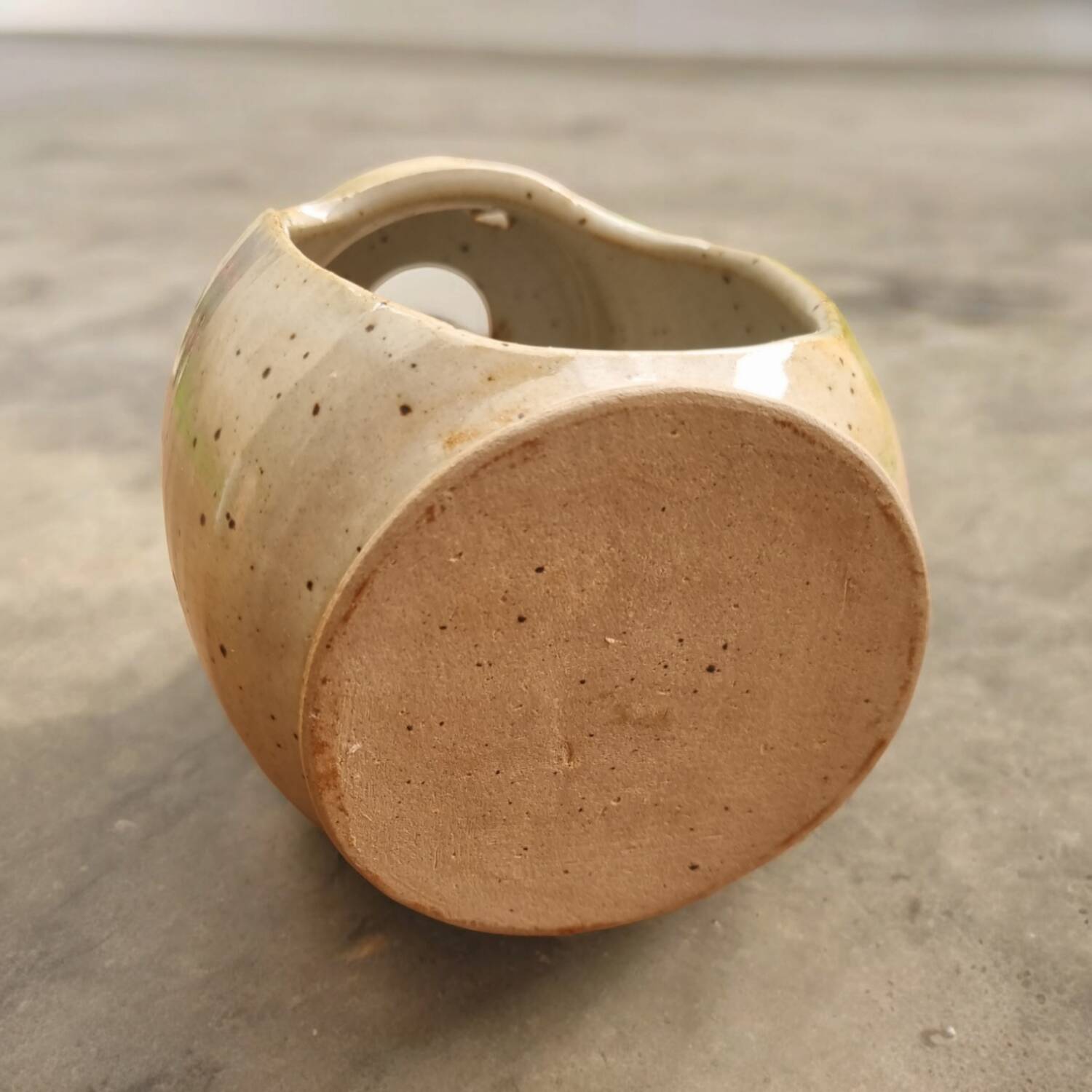 Owl stoneware tea light holder