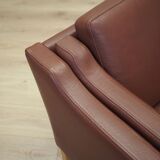 Brown leather sofa, Danish design, 1970s, production: Denmark