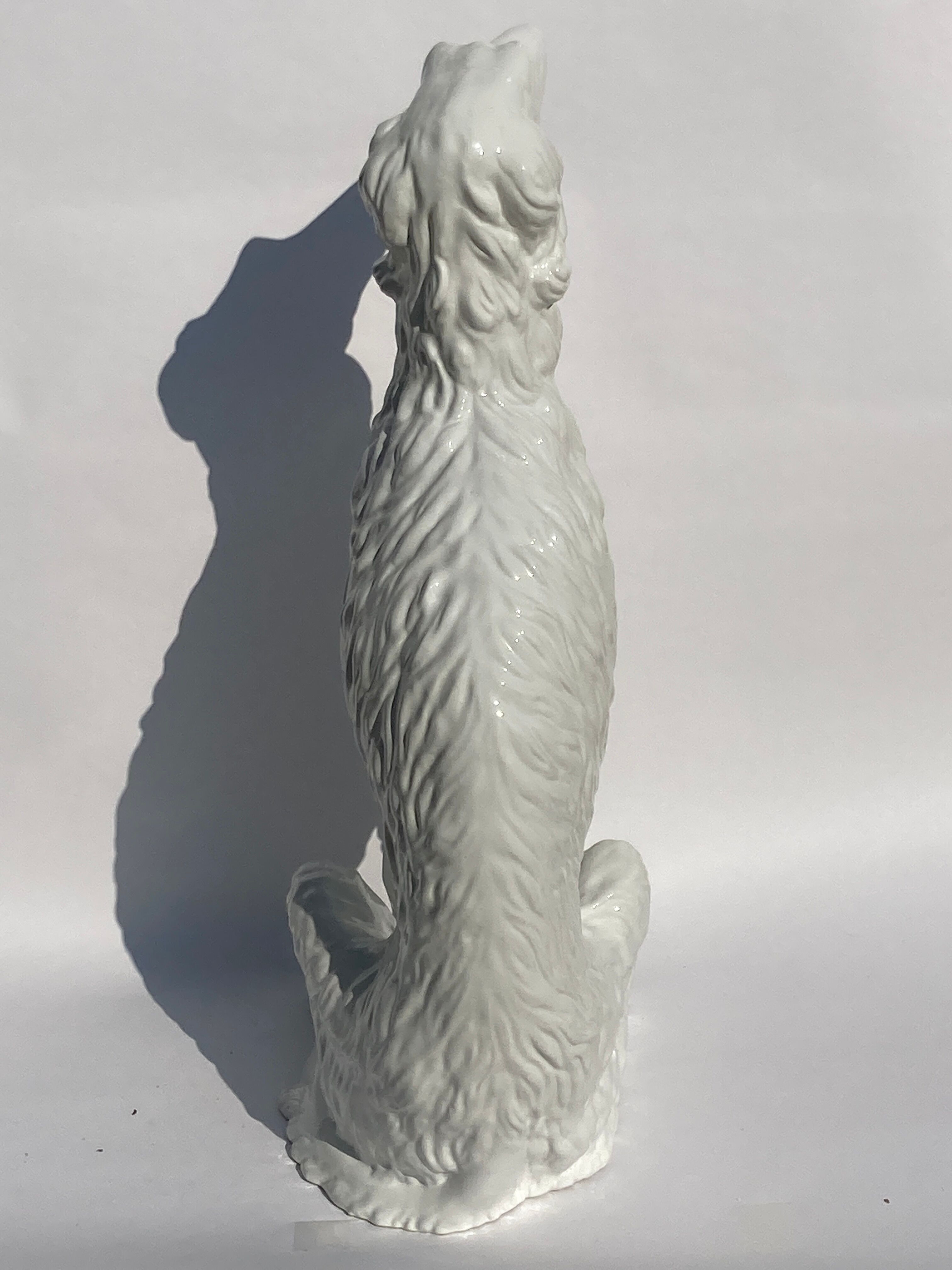 95 cm terracotta glazed Borzoi or Russian Afghan wolfhound, Austria 1960s.