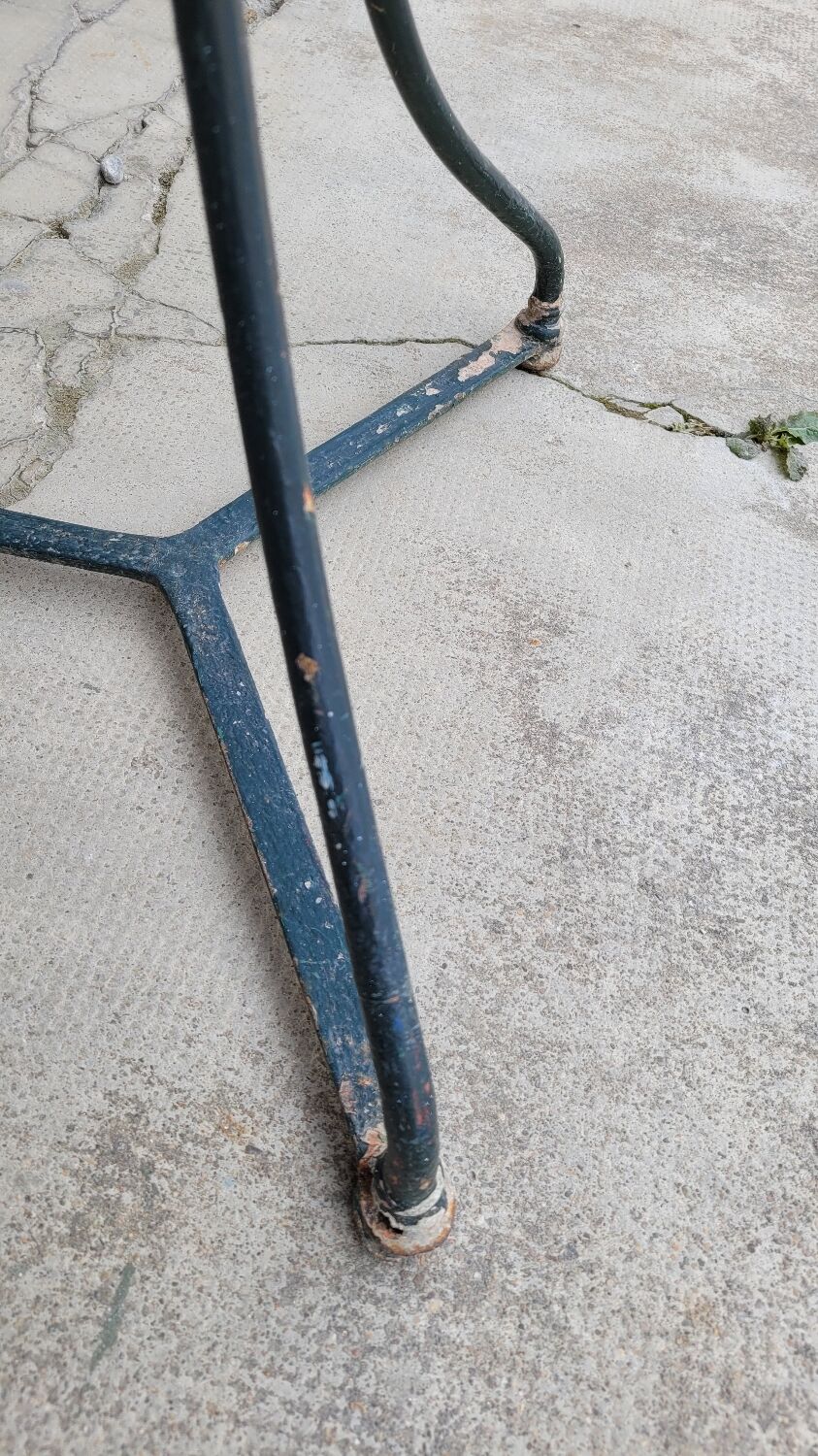 Parisian bistro pedestal table in antique marble