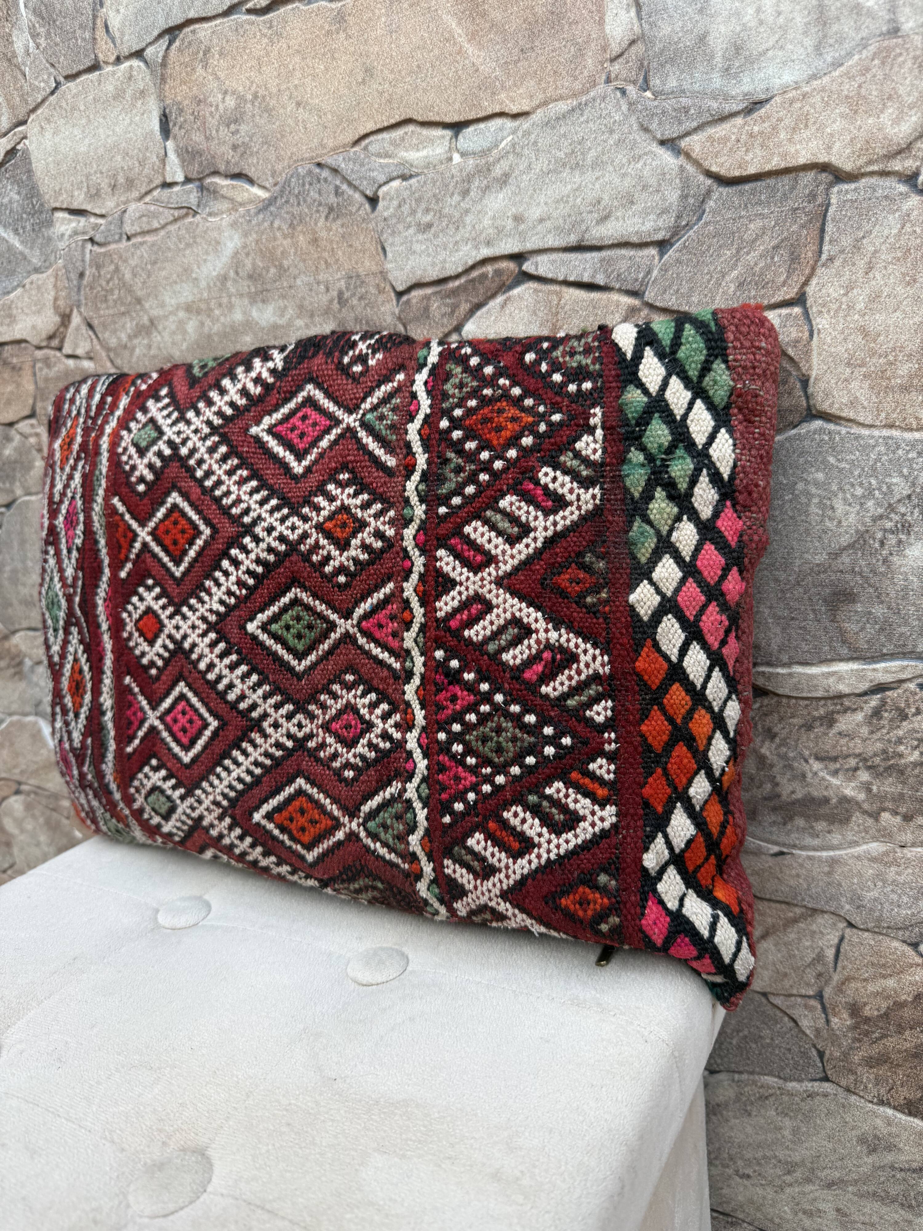 Moroccan pillowcase, Berber cushion cover, woven pillowcase