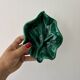 Set of 2 vintage leaf-shaped dishes in majolica.