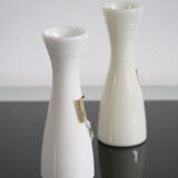 Pair of vintage opaline soliflore vases Carlux France