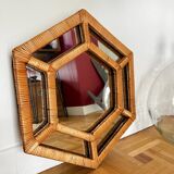 Vintage rattan mirror
