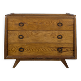 Commode en pin piètement compas, années 50
