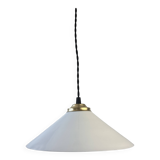 Antique vintage opaline conical pendant light