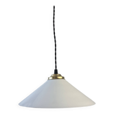 Antique vintage opaline conical pendant light