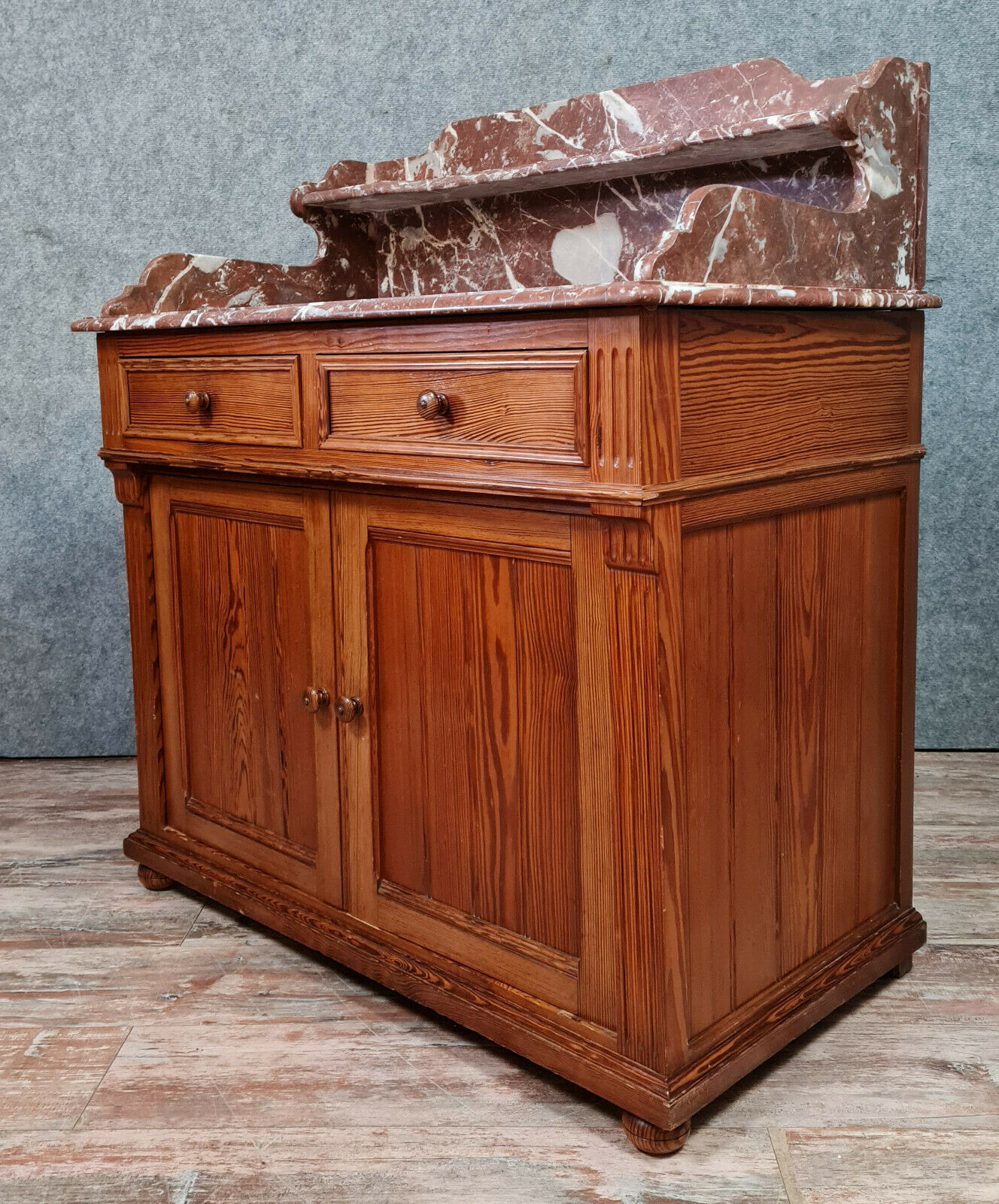 Toilet furniture period 1900 in pine patina honey