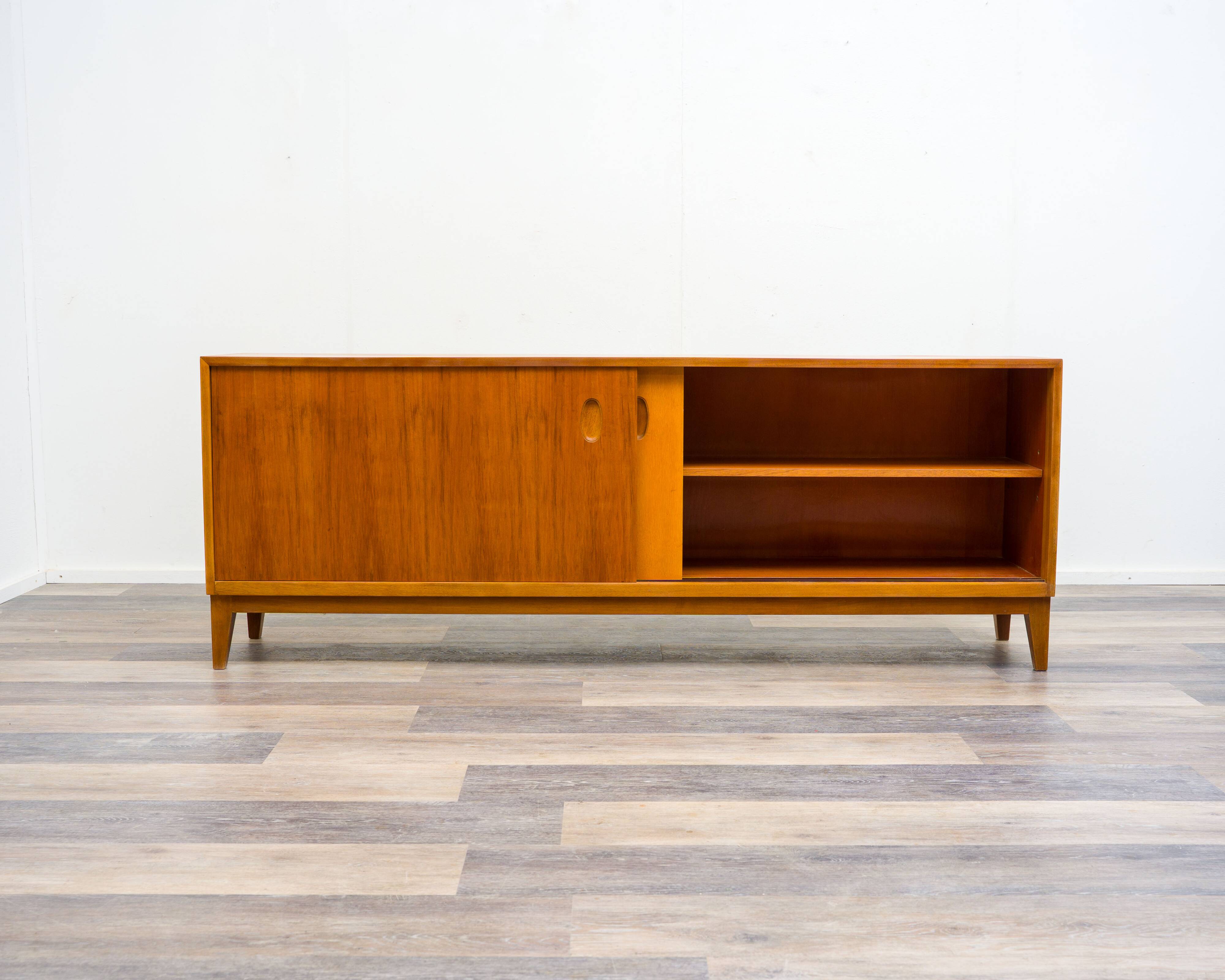 Walnut sideboard with sliding doors, 1950s, design Georg Satink