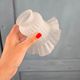 Set of 3 vintage satin glass tulips for lighting – Beaded and pleated decoration