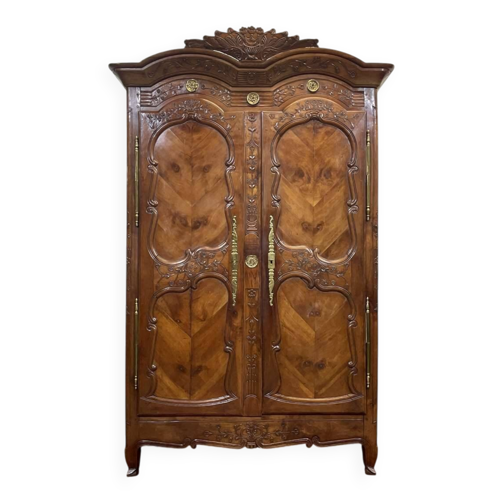 19th-century Rennes wardrobe in cherry wood signed Louis Boutin