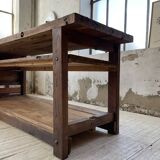 XL central island workbench oak