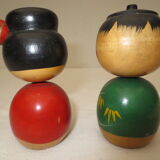 Couple of japanese dolls painted wooden
