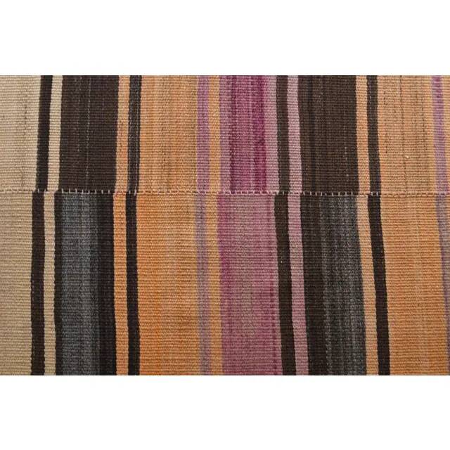 Vintage Turkish Hand-Knotted Wool Cotton Orange Kilim Runner Rug 127x391