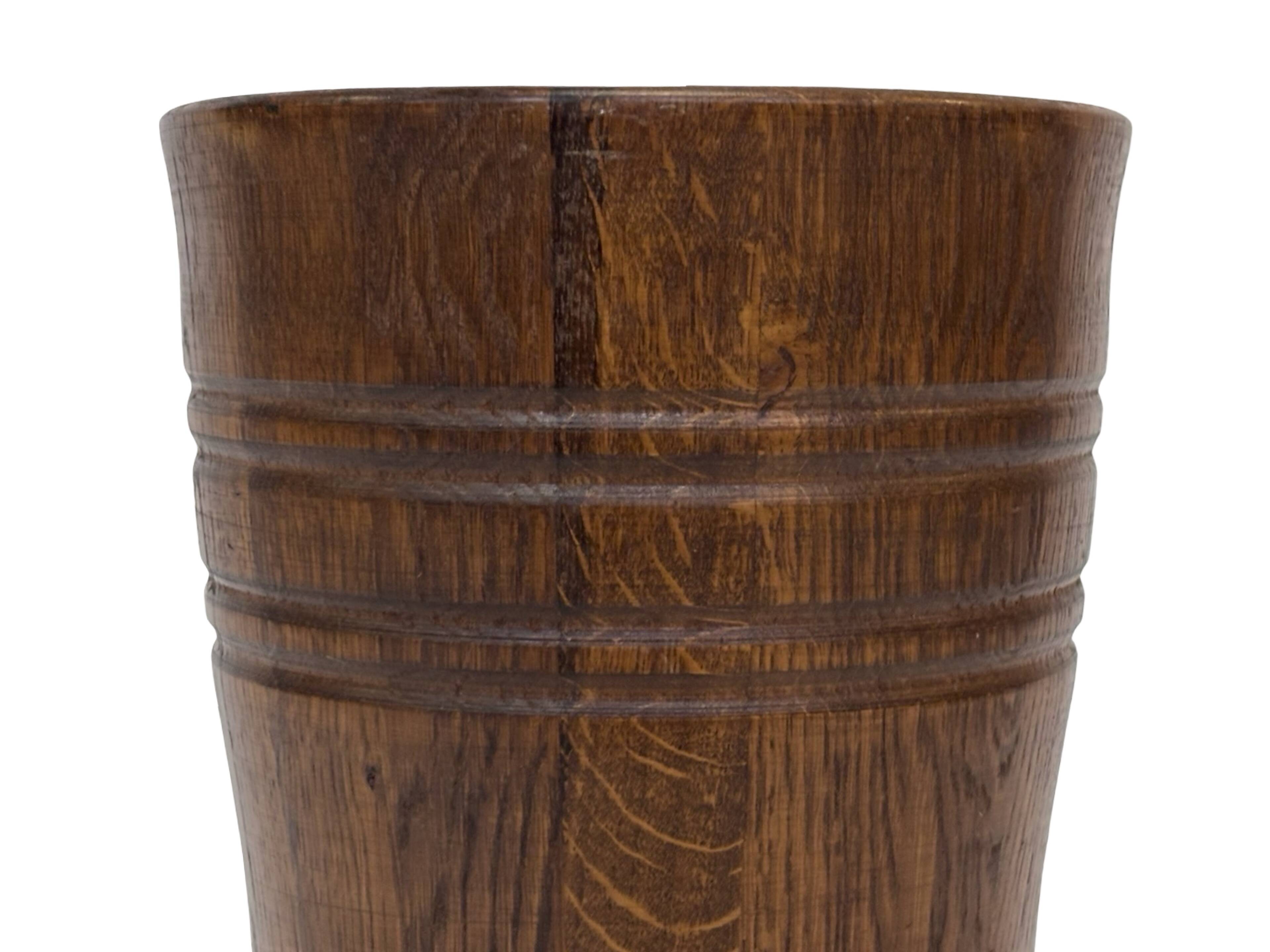Vintage umbrella stand holder oak basket storage design 60's minimalist
