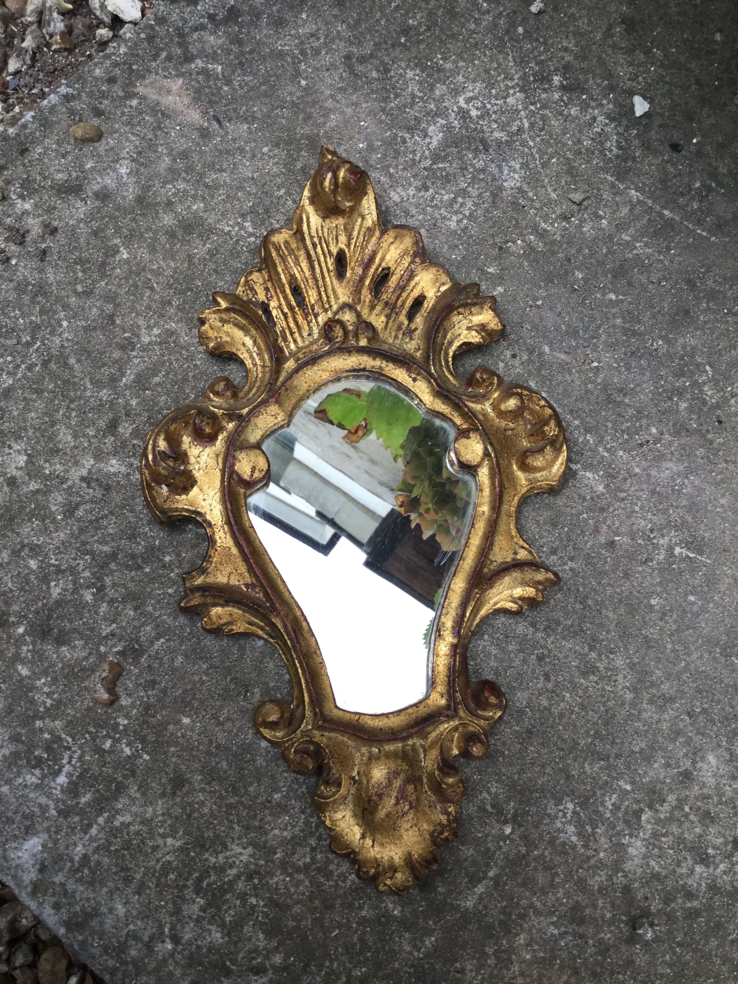 Small mirror style Louis XV gilded 21x32cm
