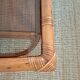 Vintage rectangular rattan and bamboo coffee table