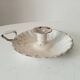 Antique hand candle holder "cellar rat" in enamelled metal