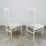 2 Scandinavian chairs with white bars from the 60s