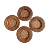 4 undersides for presentation in canna rattan and braided table set
