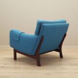 Fauteuil bleu, design danois, années 1960, production : Danemark