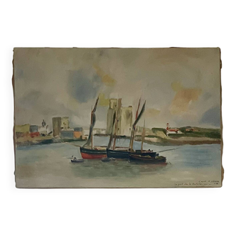 Old painting on canvas